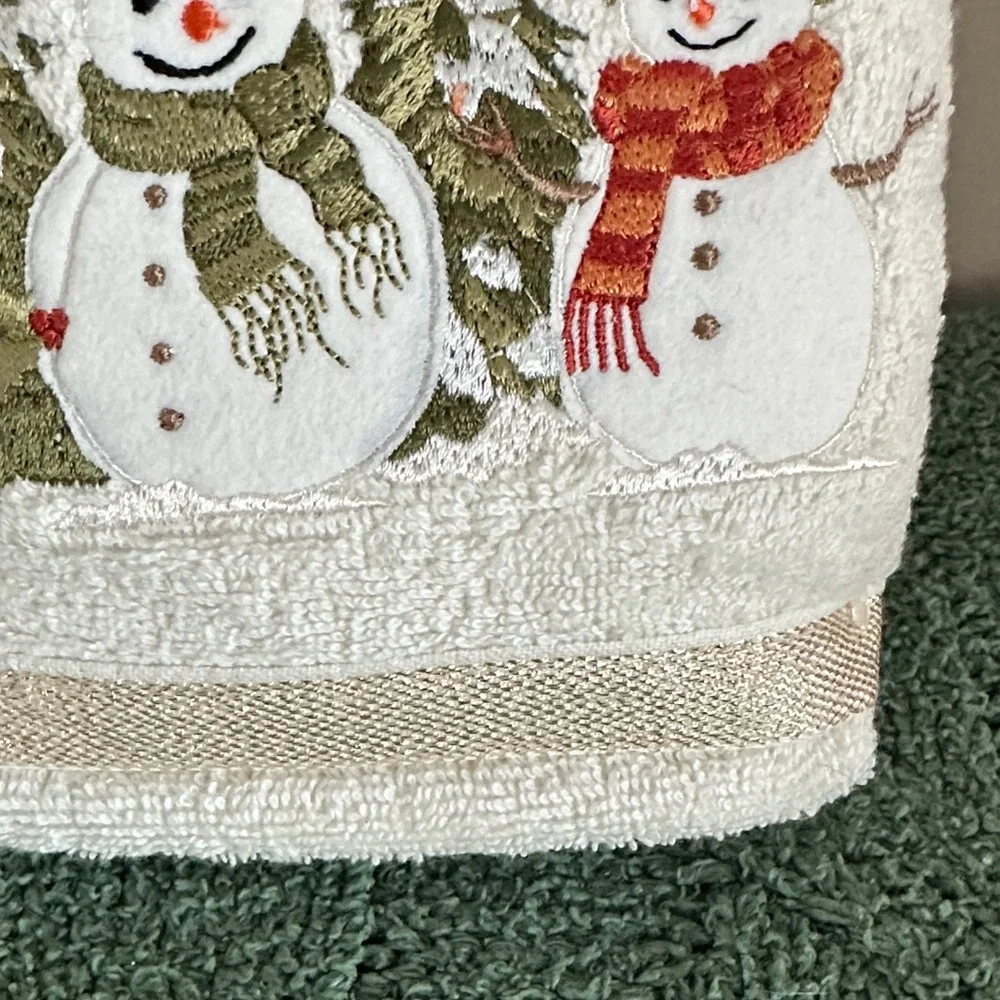 Arctic Holiday Festive Snowman ⛄️ Hand Towels Set of 2 NEW!
